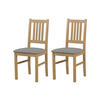 STUHL Bos 1 (2er Set) - Eichefarben/Nickelfarben, Holz (43/94/40cm) - Leaf Design