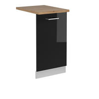 GESCHIRRSPÜLBLENDE R-Line Schwarz Hochglanz 45 cm , AP Eiche - Schwarz Hochglanz/Weiß, Holzwerkstoff (45/81.8/1.6cm) - Vicco