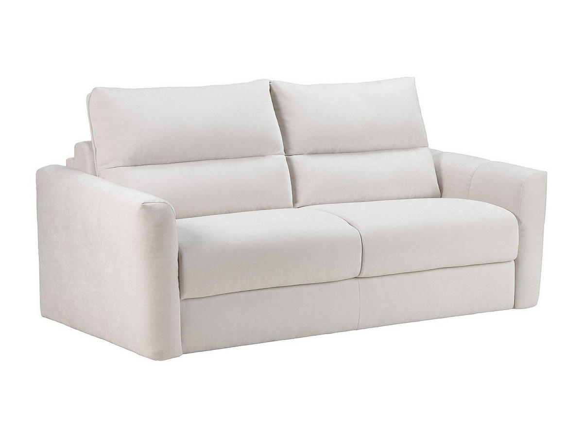 SOFA 3-Sitzer mit Schlaffunktion – Chenille-Stoff – Beige – Liegefläche 140 cm – Matratze 16 cm – DOVENA - Beige, Textil (200/95/100cm) - Vente-Unique