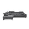 ECKSOFA mit Schlaffunktion und Bettkasten, Luxus-Mikrofaser - Anthrazit/Schwarz, Textil/Metall (282/198cm) - ed exciting design