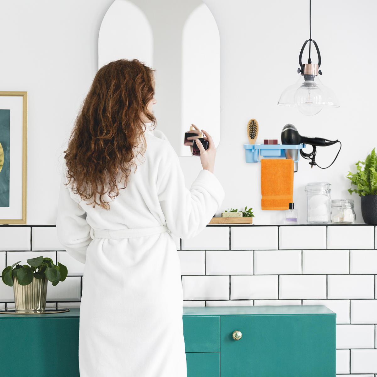 FÖHN-HALTERUNG - Weiß, Kunststoff (30/9/10.5cm) - Relaxdays