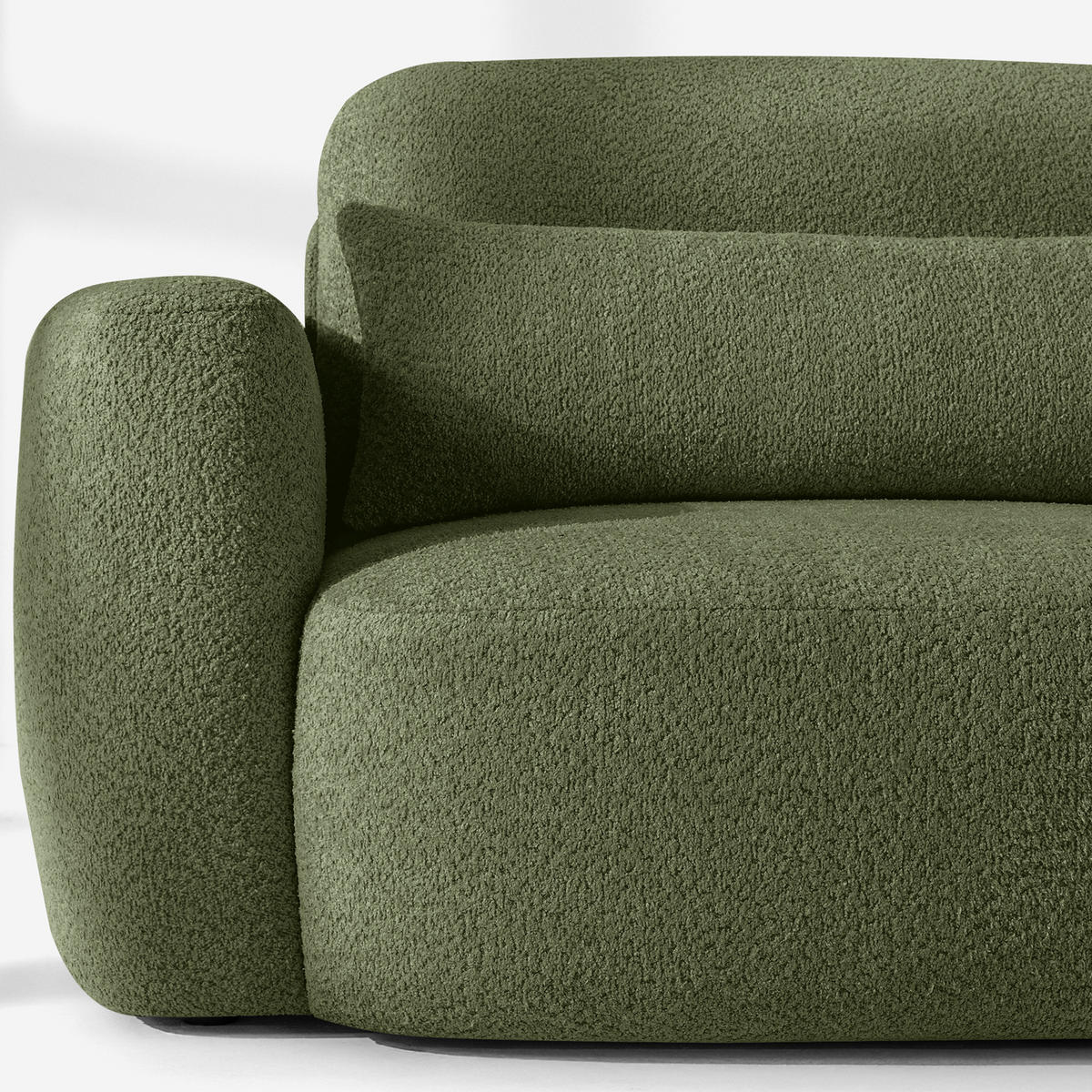 ECKSOFA rechts ELOSA - Olivgrün, Holz/Textil (245/165cm) - KONSIMO®