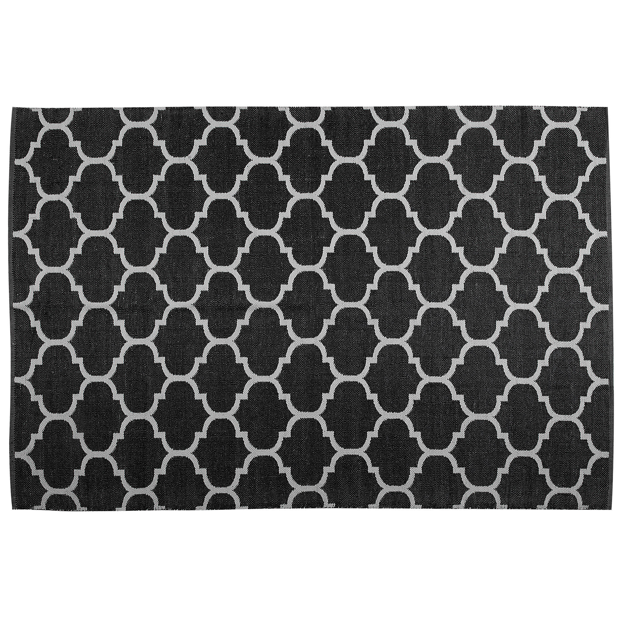 KURZFLOR-OUTDOOR-TEPPICH Aladana 200/140 cm - Schwarz, Kunststoff (140/200cm) - Beliani