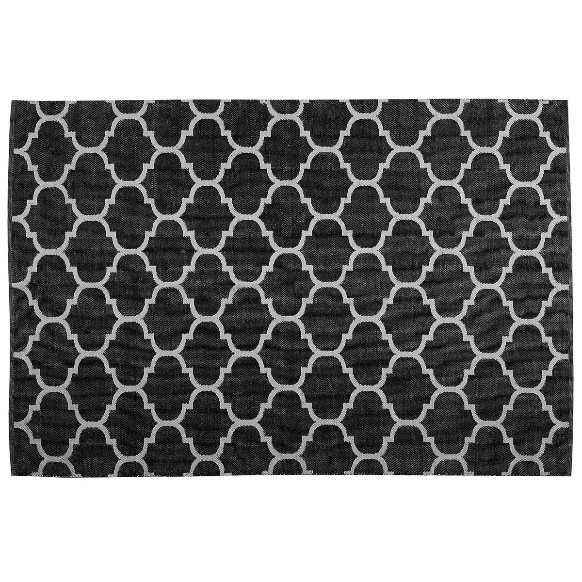 KURZFLOR-OUTDOOR-TEPPICH Aladana 200/140 cm - Schwarz, Kunststoff (140/200cm) - Beliani