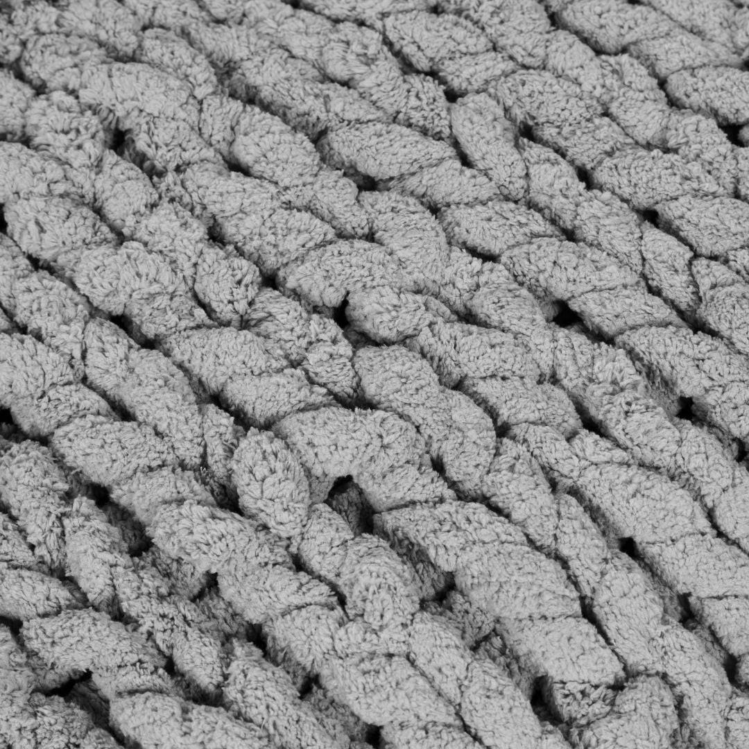 KUSCHELDECKE Chenille handgestrickt - Grau, Textil (125/180cm) - KomfortKissen