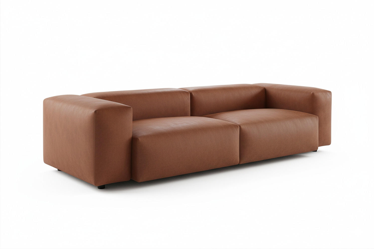 SOFA CELESTE Braun Lederfaserstoff - Dunkelbraun/Schwarz, Leder/Kunststoff (302/72/114cm) - KAWOLA