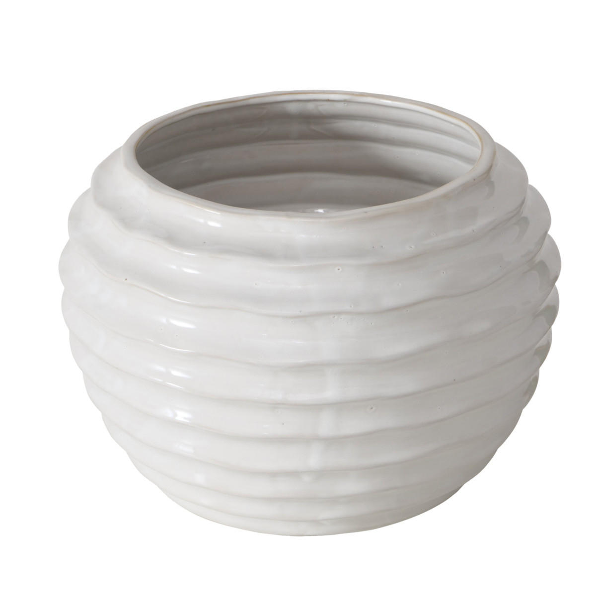 KERAMIKVASE Nanny Ø 17 cm - Weiß, Keramik (17cm) - Boltze Home