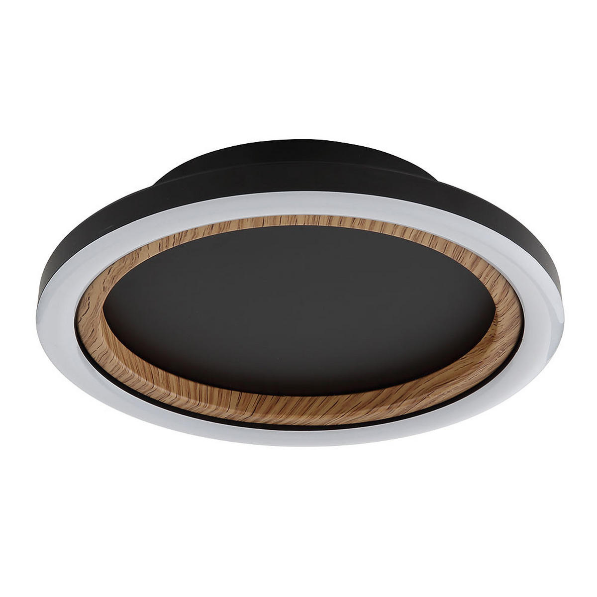LED DECKENLEUCHTE Holzoptik Schwarz - Schwarz, Metall (20.5/20.5/20.5cm) - Globo Lighting