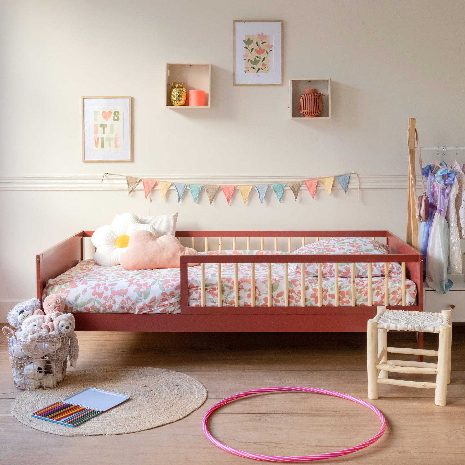 KINDERBETT Adam Terracotta 190/90 cm - Orange, Holz - Happy Garden