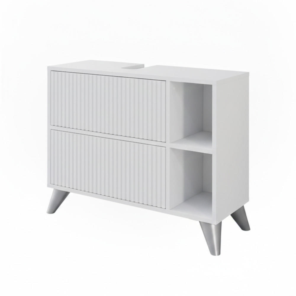 TVÄTTSTÄLLSSKÅP Leano Vit 80x62 cm med 2 lådor 62/80/30 cm