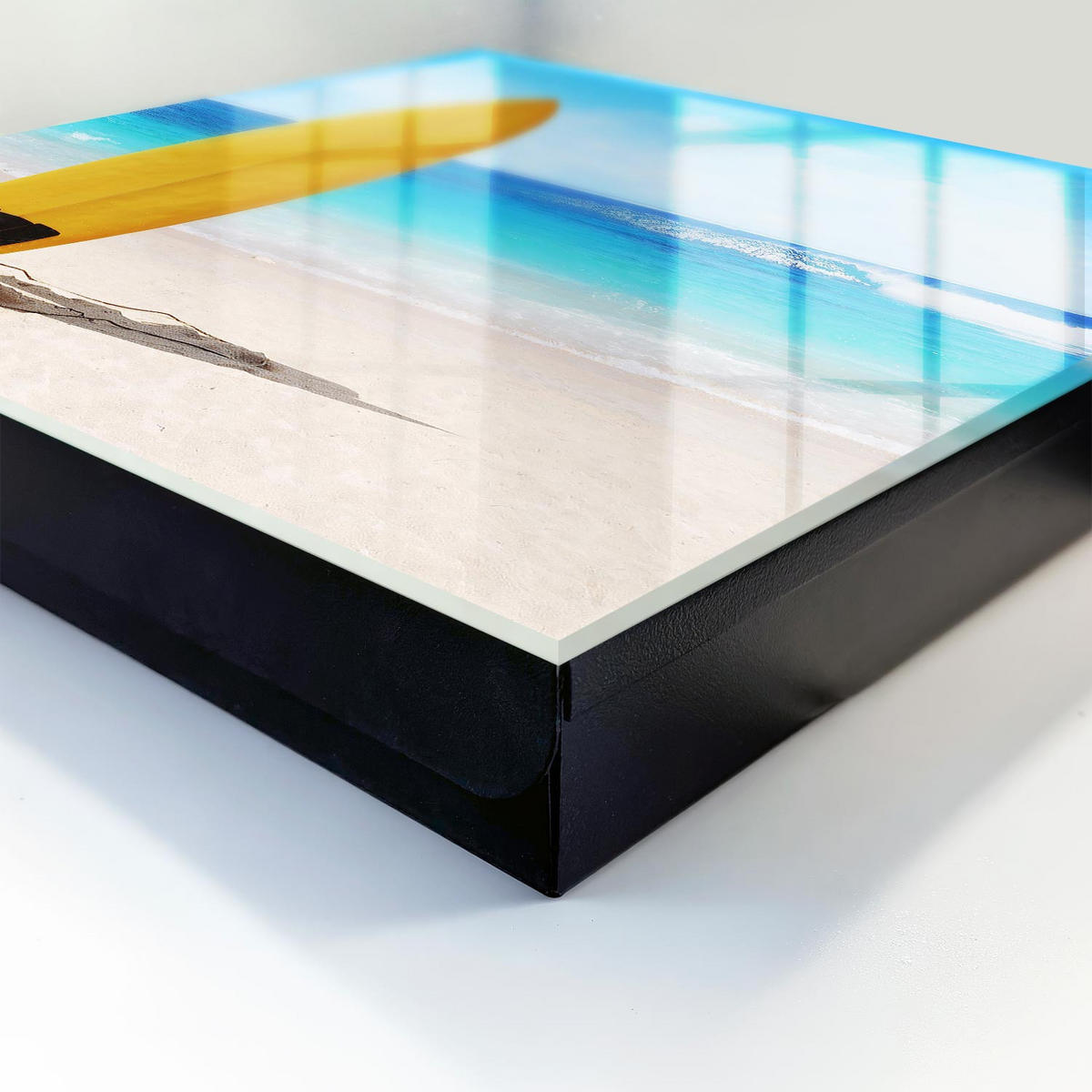 SCHLÜSSELBOX Schwarz 30x30 cm- Türöffnung nach rechts - Surfparadies - Gelb, Metall (30/30/5cm) - TULUP