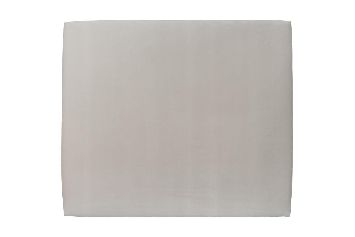 KOPFTEIL gepolstertes – hellgrauer Samtstoff - 200 cm - Beige/Hellgrau, Karton/Holz (200/120/10cm) - Sommeil de Plomb
