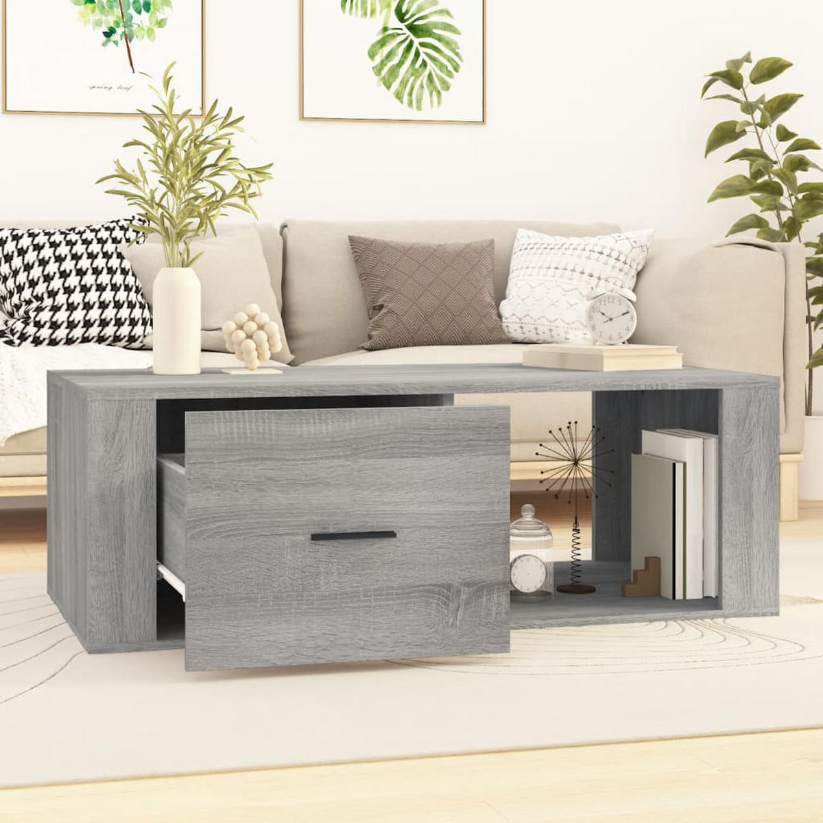 COUCHTISCH Grau Sonoma 100x50,5x35 cm Holzwerkstoff - Grau, Holzwerkstoff (100/50.5/35cm) - furnicato