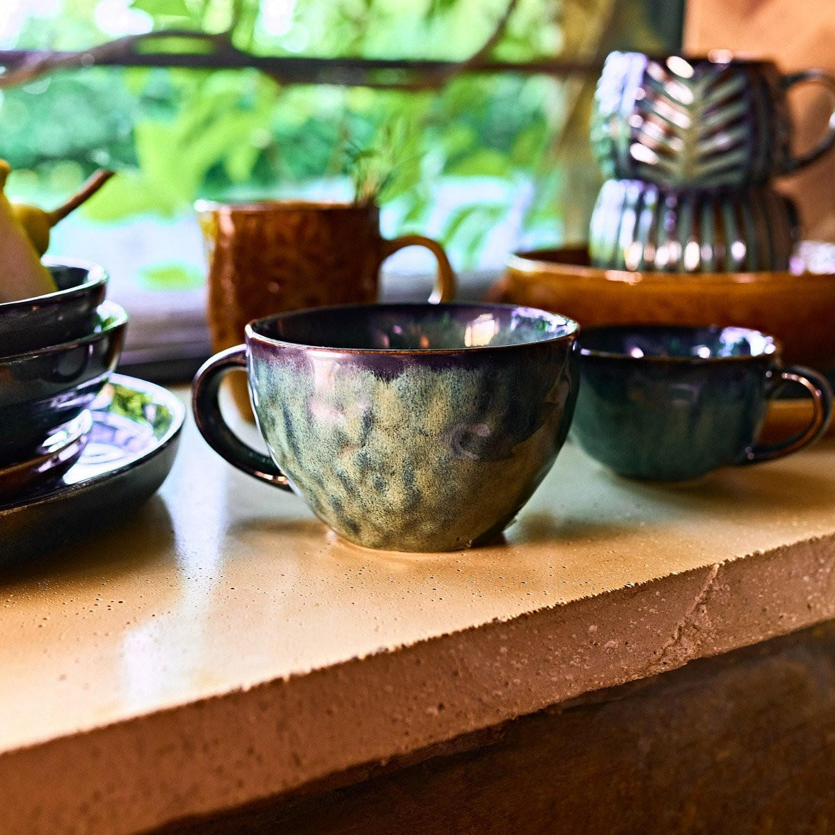 BECHER Mido türkis 0,3 l 6er-Set - Türkis, Keramik (0.3L) - Homla