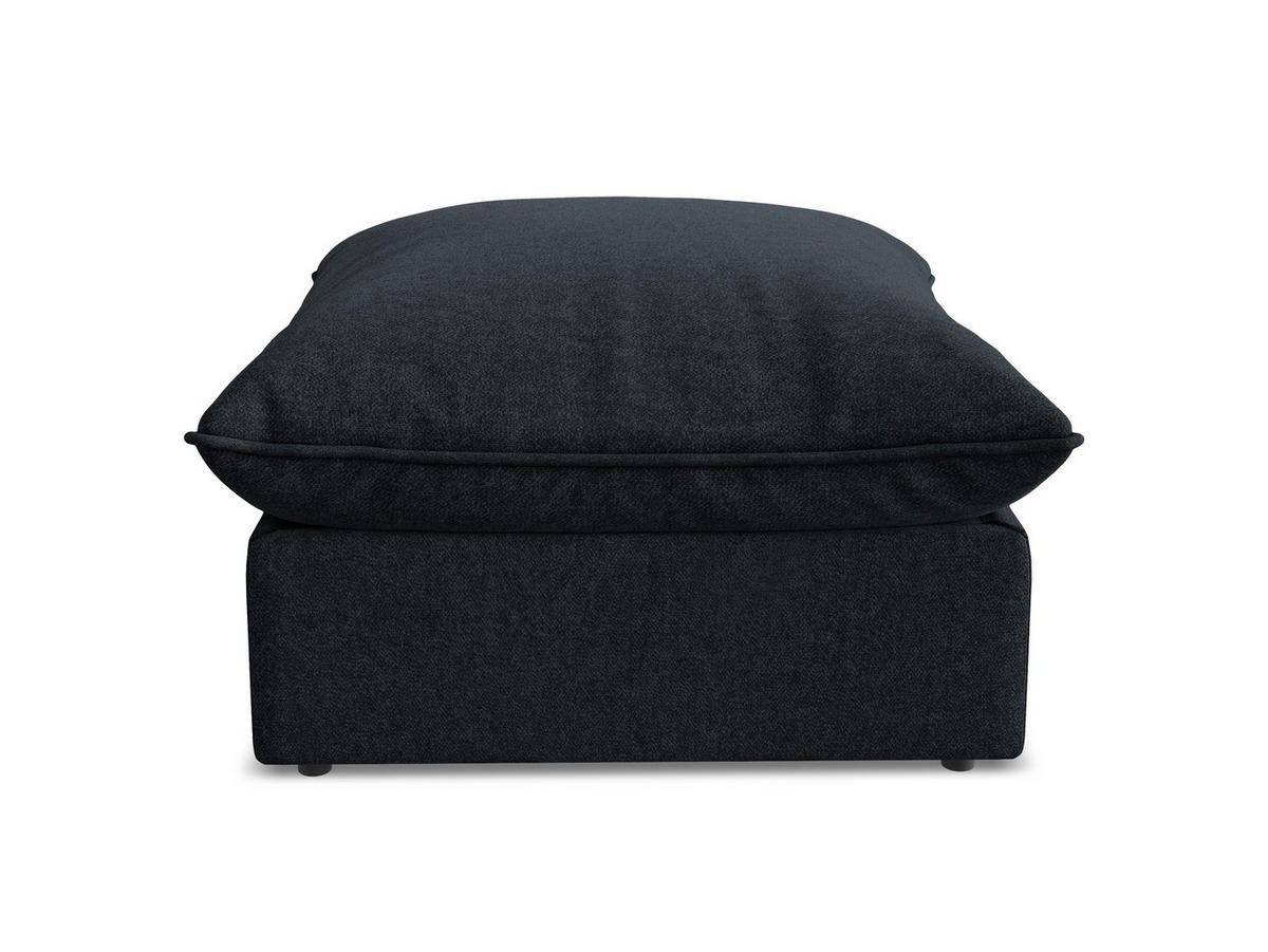 POUF Samt Stoff Blau - Blau/Schwarz, Holzwerkstoff/Kunststoff (75/45/75cm) - Makamii