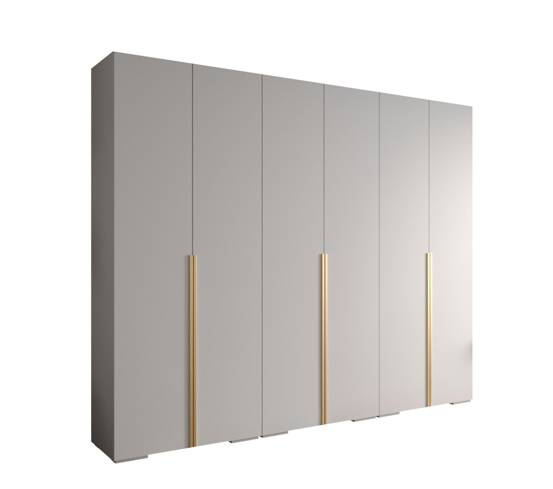 DREHTÜRENSCHRANK 236.7/300/47 6-türig - Goldfarben/Weiß, Holz/Metall (300/236.7/47cm) - MÖBEL KRYSPOL