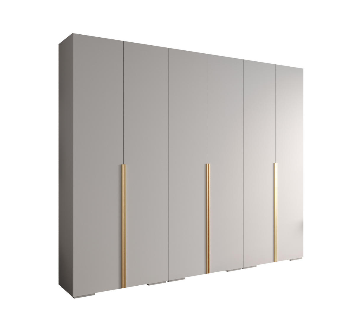 DREHTÜRENSCHRANK 236.7/300/47 6-türig - Goldfarben/Weiß, Holz/Metall (300/236.7/47cm) - MÖBEL KRYSPOL