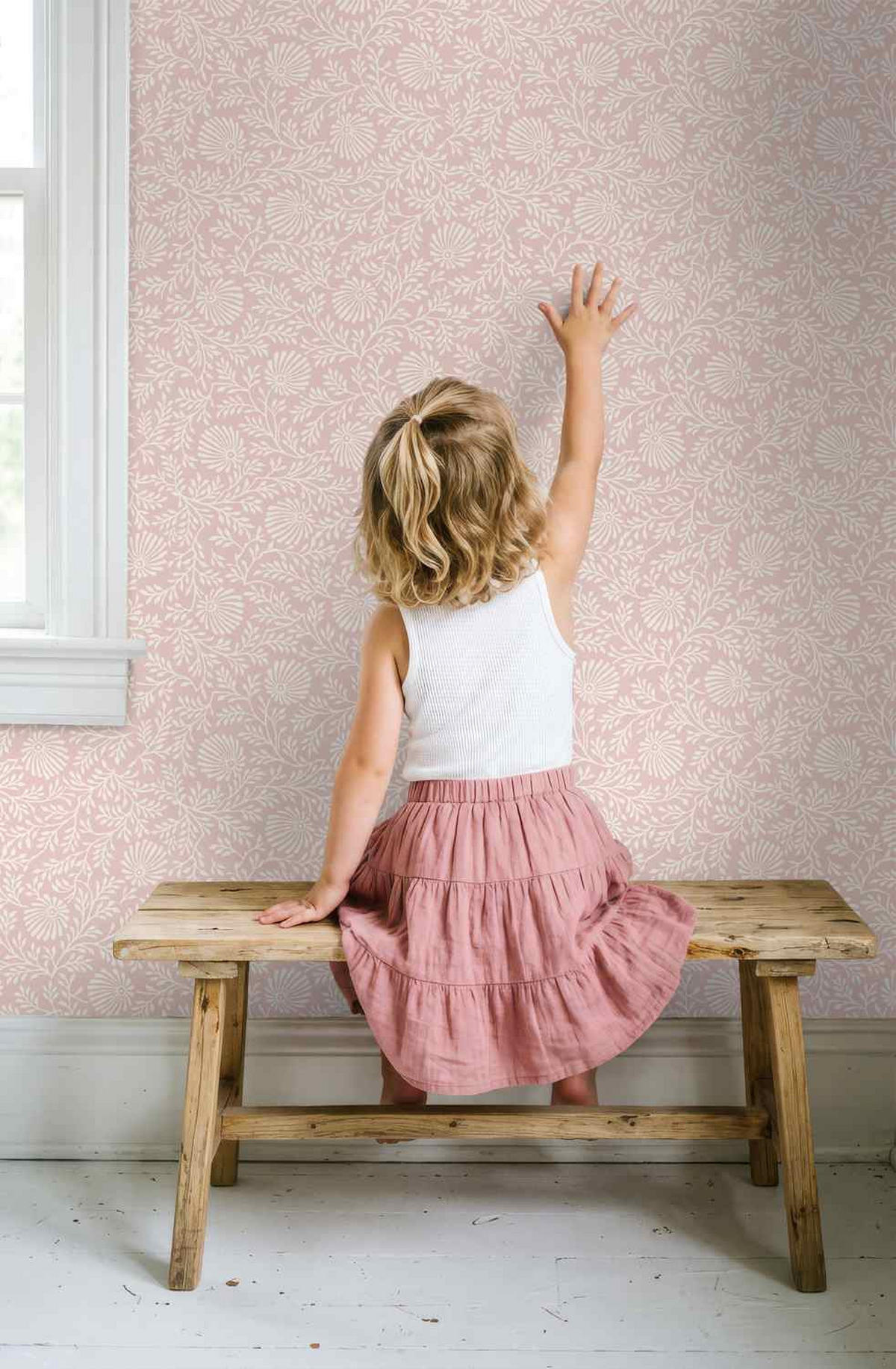 TAPETE Blumenmuster 50 x 900 cm - Pink, Papier (50/900cm) - ESTAhome