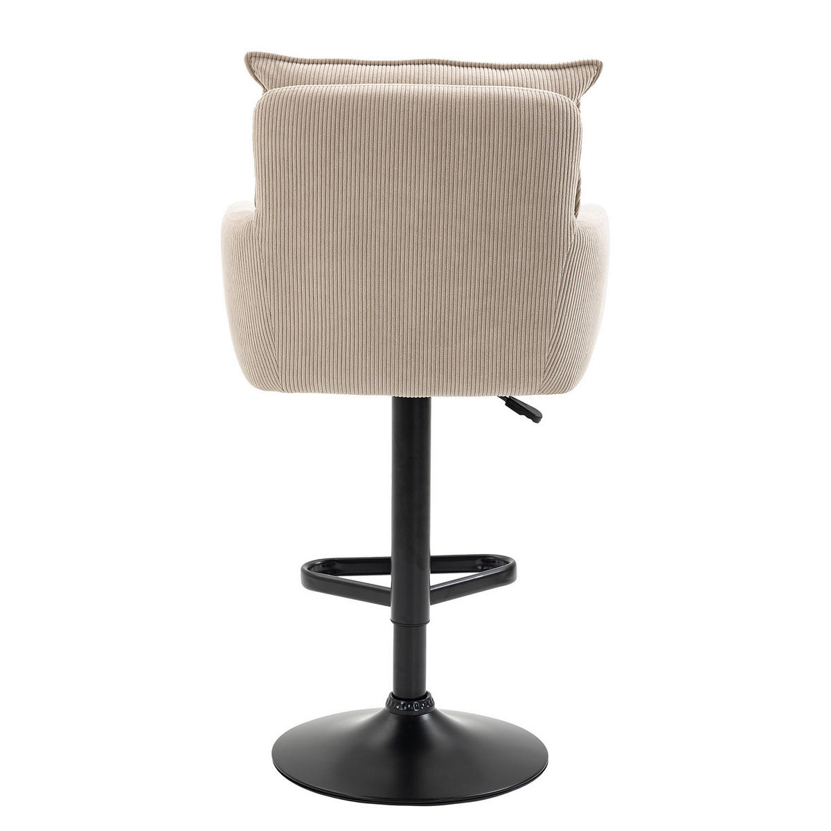 BARSTUHL - 2er-Set - Höhenverstellbar - Cord / Eisen - Cappuccino, Textil/Metall (54/98/58cm) - home24