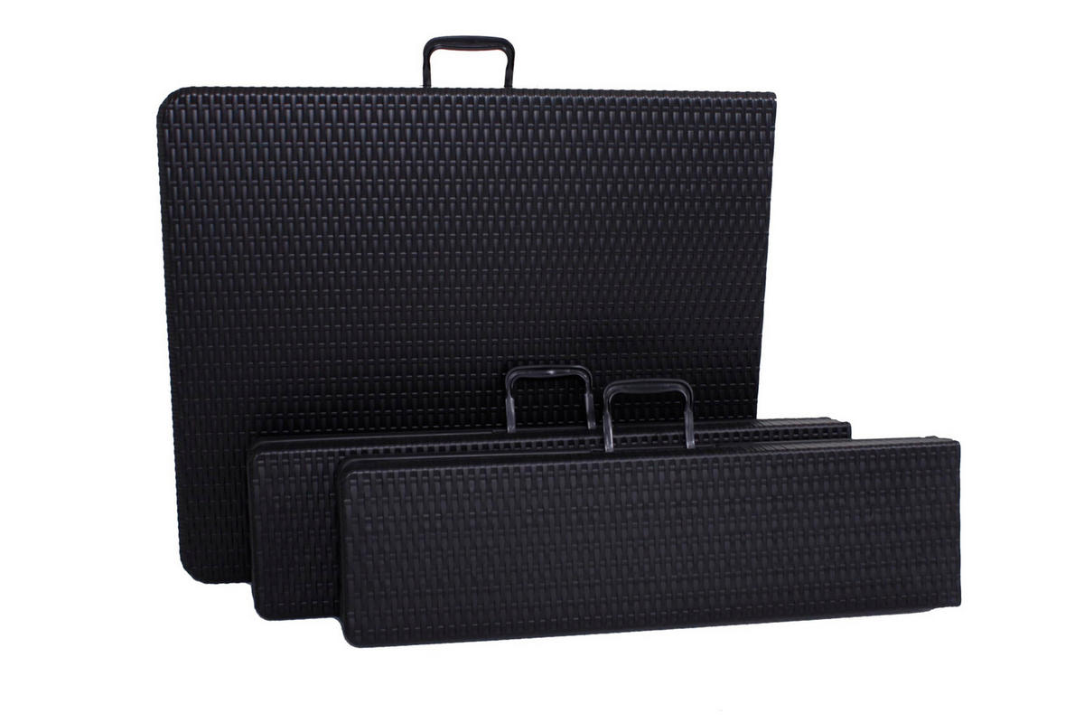 BIERZELTGARNITUR Rita 3-teilig Tisch & 2x Bank Schwarz - Schwarz, Kunststoff - DELUKE