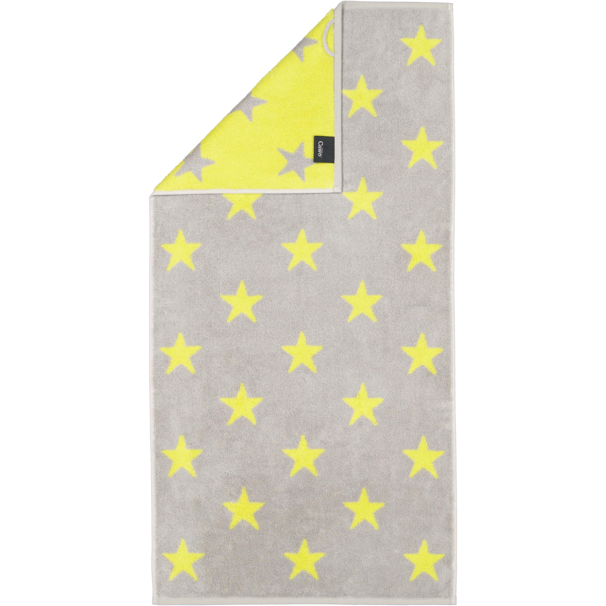 HANDTUCH NEW STARS STERNE GROSS 6260 PLATIN/LIME - 75 - Gelb, Textil (50/100cm) - Cawoe