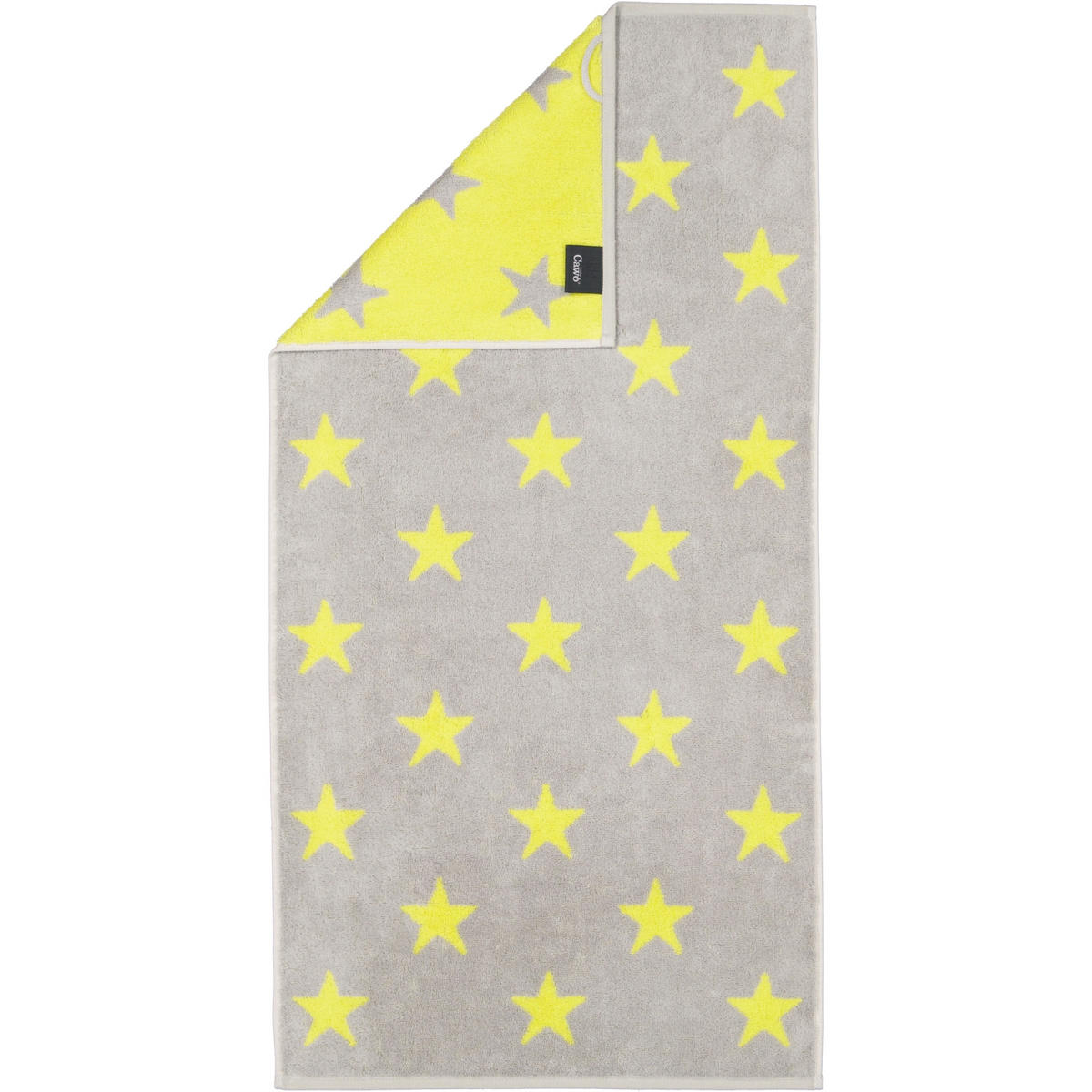 HANDTUCH NEW STARS STERNE GROSS 6260 PLATIN/LIME - 75 - Gelb, Textil (50/100cm) - Cawoe