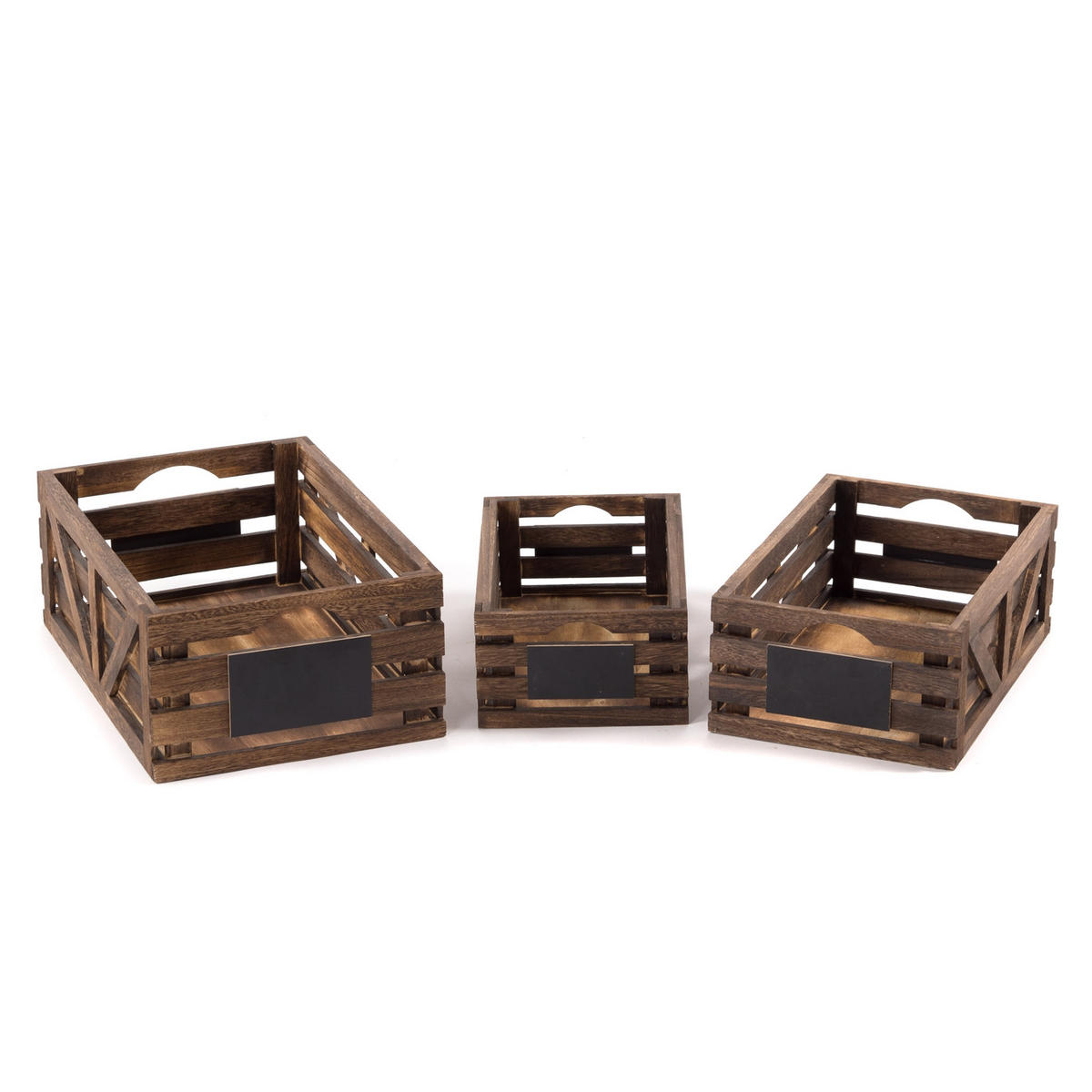 HOLZKISTEN-SET Mira 3-tlg. Massivholz, verschiedene Größen naturfarben - Naturfarben, Holz (29/17/42cm) - DESIGN DELIGHTS