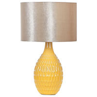 TISCHLAMPE Haddas 32/32/52 cm - Gelb, Keramik (32/32/52cm) - Beliani