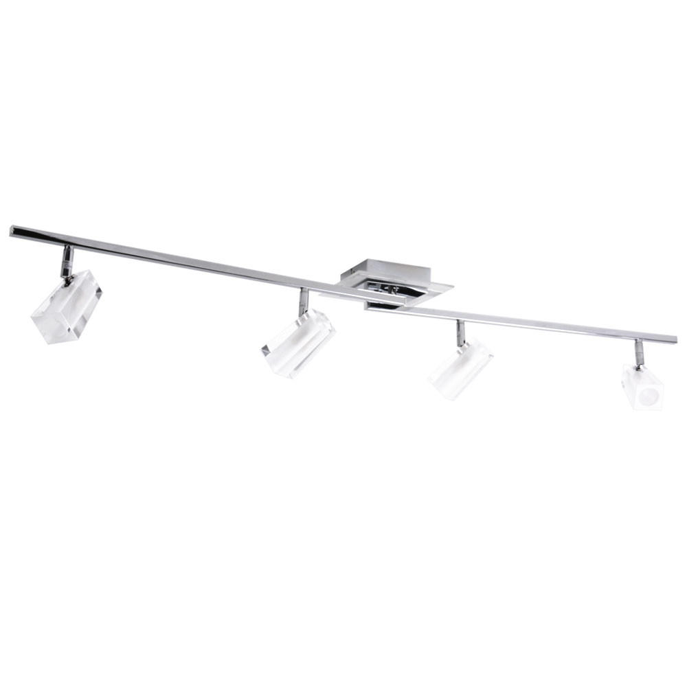 LED DECKENLEUCHTE Frost Silber Metall Glas - Silberfarben, Glas (110/15/18cm)