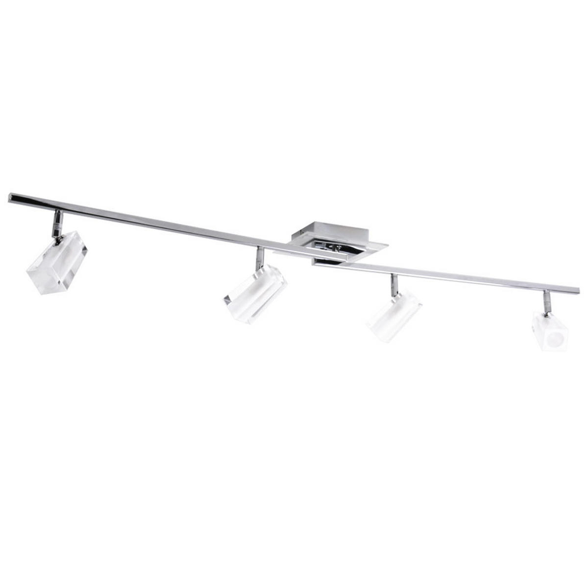 LED DECKENLEUCHTE Frost Silber Metall Glas - Silberfarben, Glas (110/15/18cm)