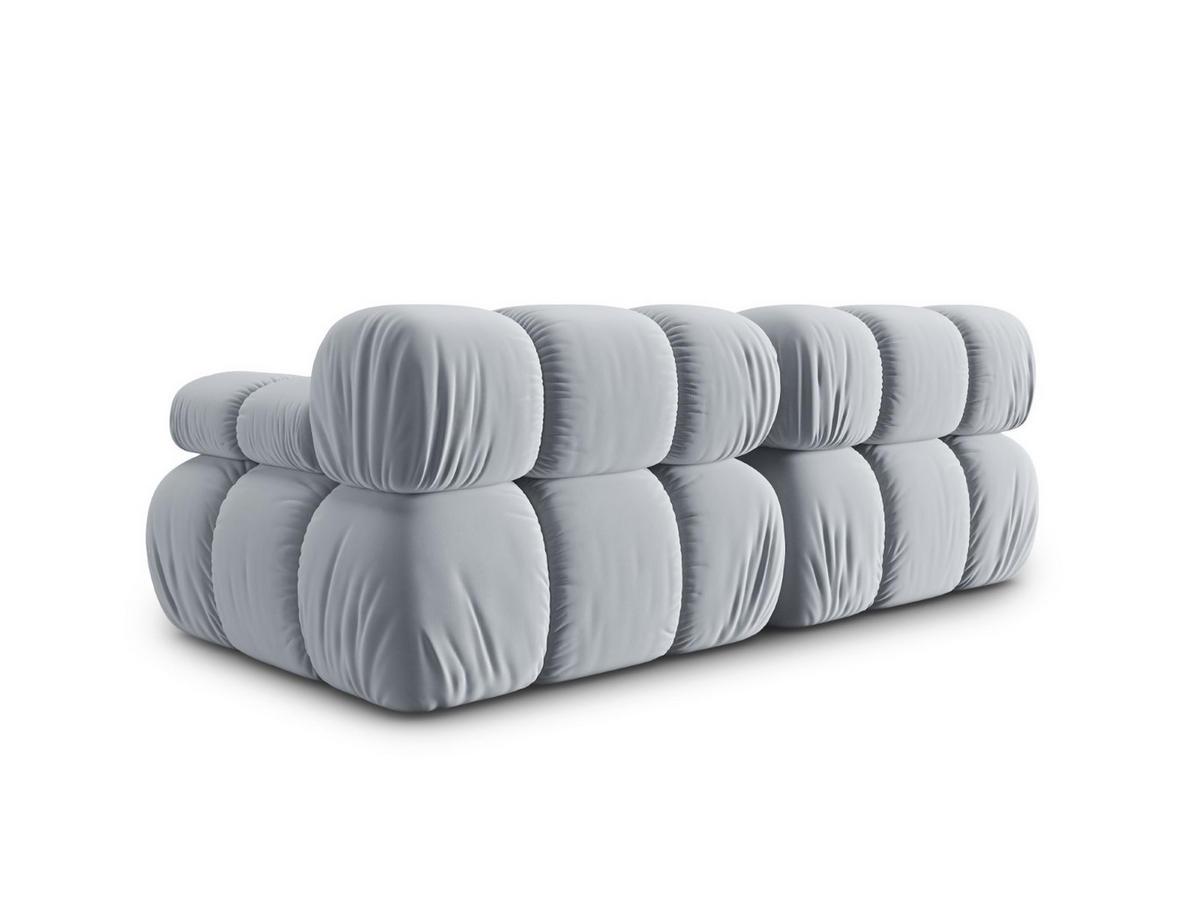 MODULARES-SOFA Bellis aus Samt hellblau 2 Sitzplätze - Hellblau, Textil (94/63/188cm) - Micadoni
