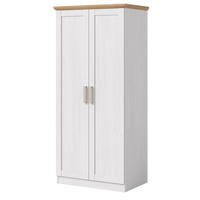 KLEIDERSCHRANK weiß Lärche, Eiche Artisan 2-türig 84 cm, Drehtürenschrank im Landhaus-Stil - Beige/Lärchefarben, Holzwerkstoff/Kunststoff (84/185/54cm) - Inn.Furn