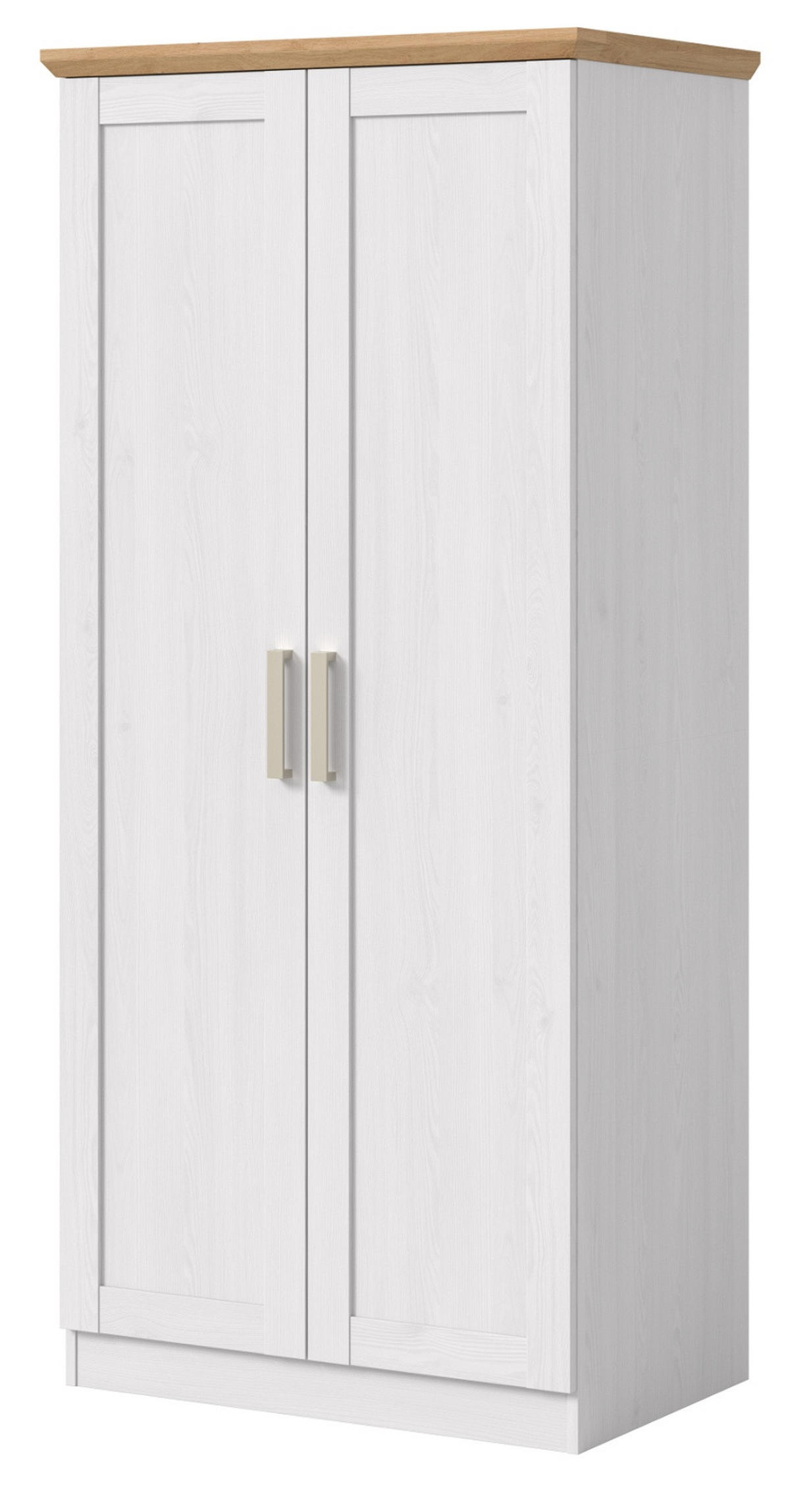 KLEIDERSCHRANK weiß Lärche, Eiche Artisan 2-türig 84 cm, Drehtürenschrank im Landhaus-Stil - Beige/Lärchefarben, Holzwerkstoff/Kunststoff (84/185/54cm) - Inn.Furn