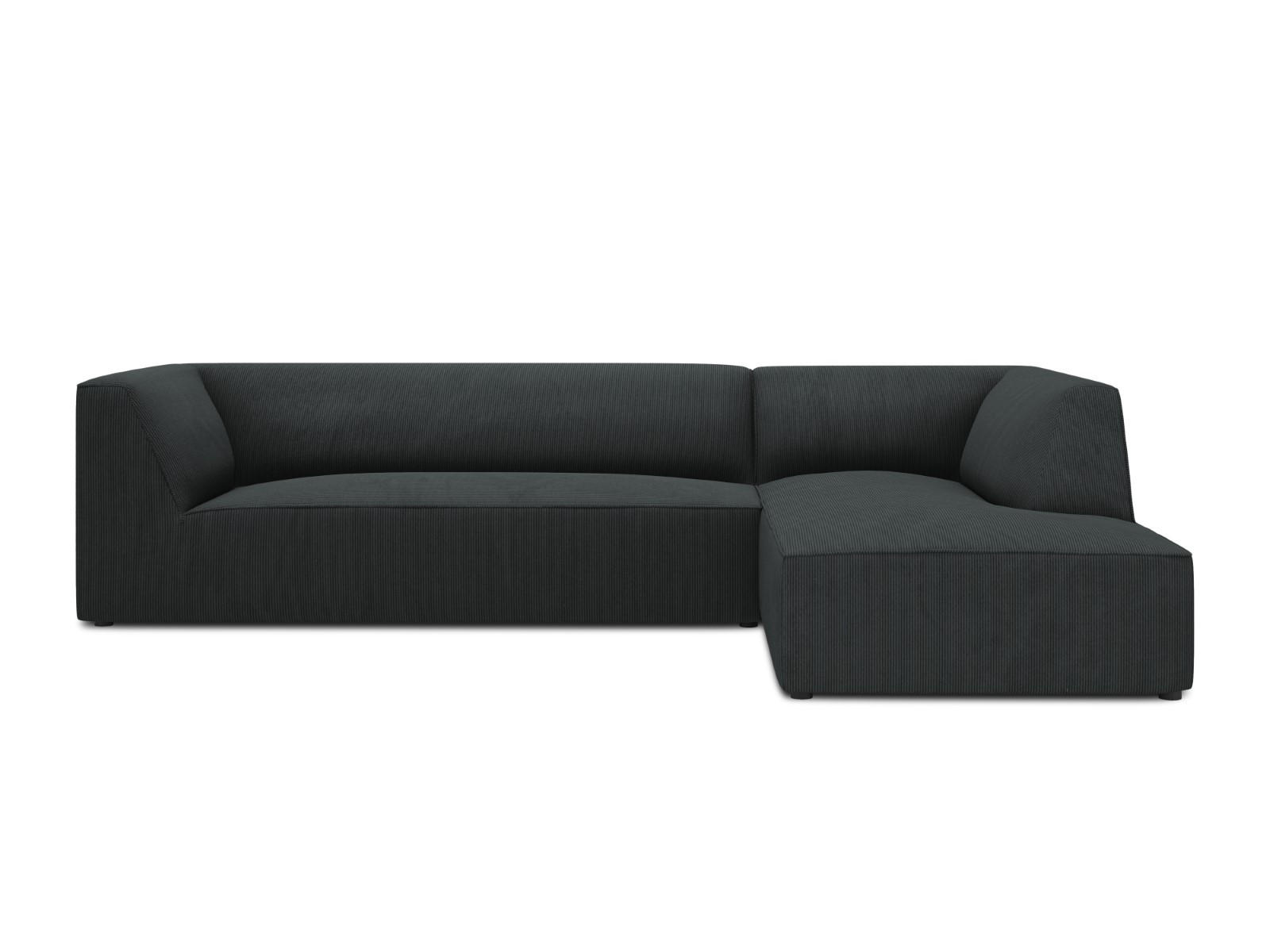 ECKSOFA rechts Ruby aus Cord schwarz 4 Sitzplätze - Schwarz, Textil (180/273cm) - Micadoni