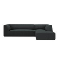 ECKSOFA rechts Ruby aus Cord schwarz 4 Sitzplätze - Schwarz, Textil (180/273cm) - Micadoni