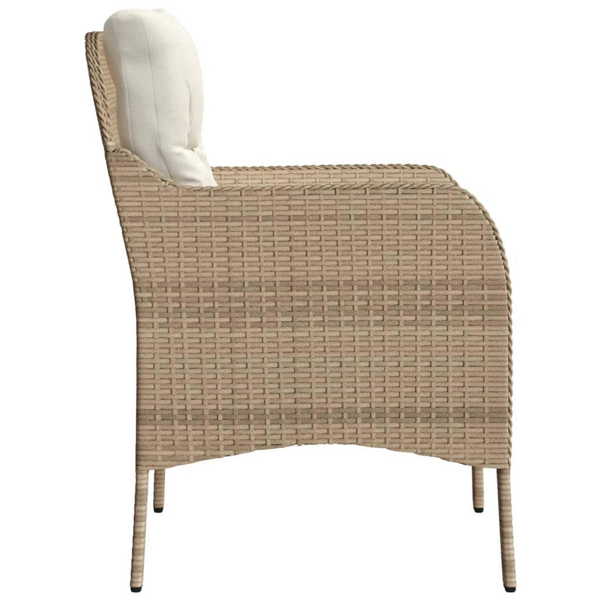 GARTENSTÜHLE Mit Kissen 2 Stk. Beige Poly Rattan - Beige, Kunststoff (67/86/58.5cm) - vidaXL