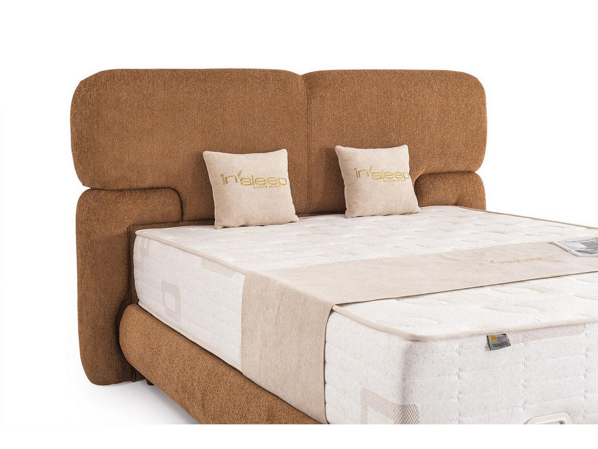 POLSTERBETT Frida 180x200 Braun - Braun, Textil/Metall (180/200cm) - Villa Möbel