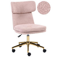 SCHREIBTISCHSTUHL Bouclé Pastellrosa Granby - Pink, Textil (58/77/58cm) - Beliani