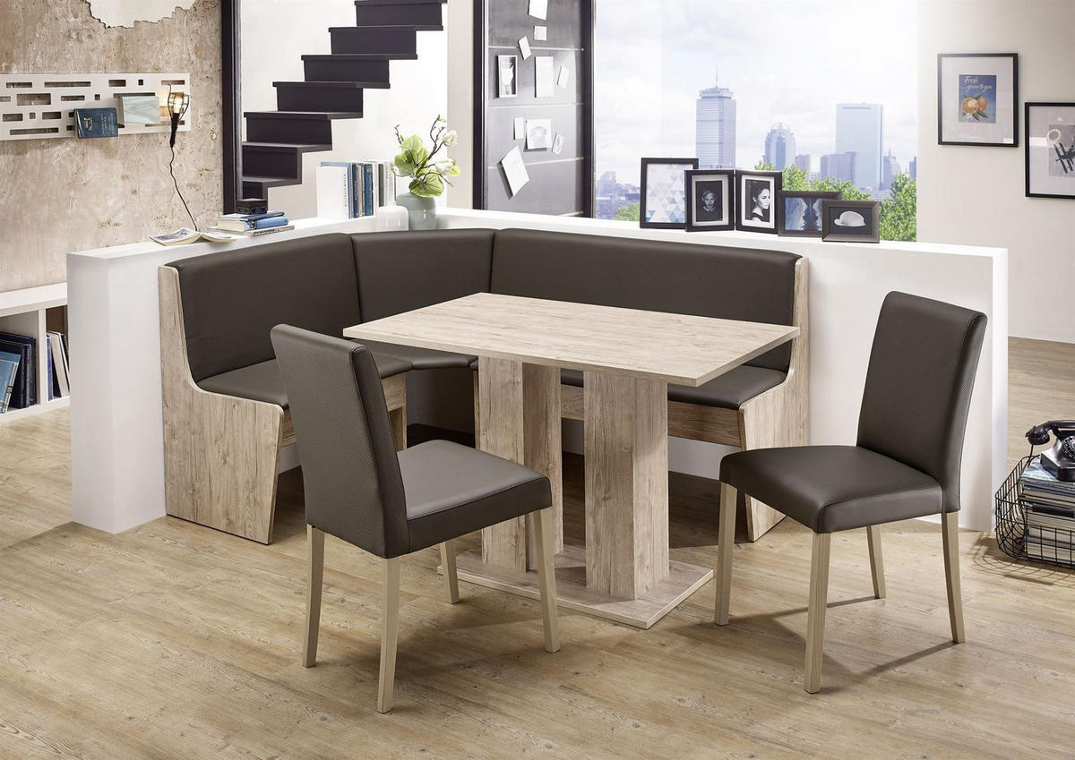 ECKBANKGRUPPE Dania Holzwerkstoff Eiche San Remo Polster Anthrazit - Anthrazit/Eiche San Remo, Holzwerkstoff (169/88/130cm) - 58aufmkessel