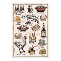 GESCHIRRTUCH Spécifialités de Bourgogne ekrü 48 x 72 cm - Weiß, Textil (72/48cm) - Winkler