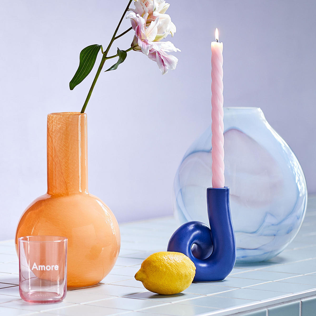 VASE Candy - Orange, Glas (30cm) - Butlers