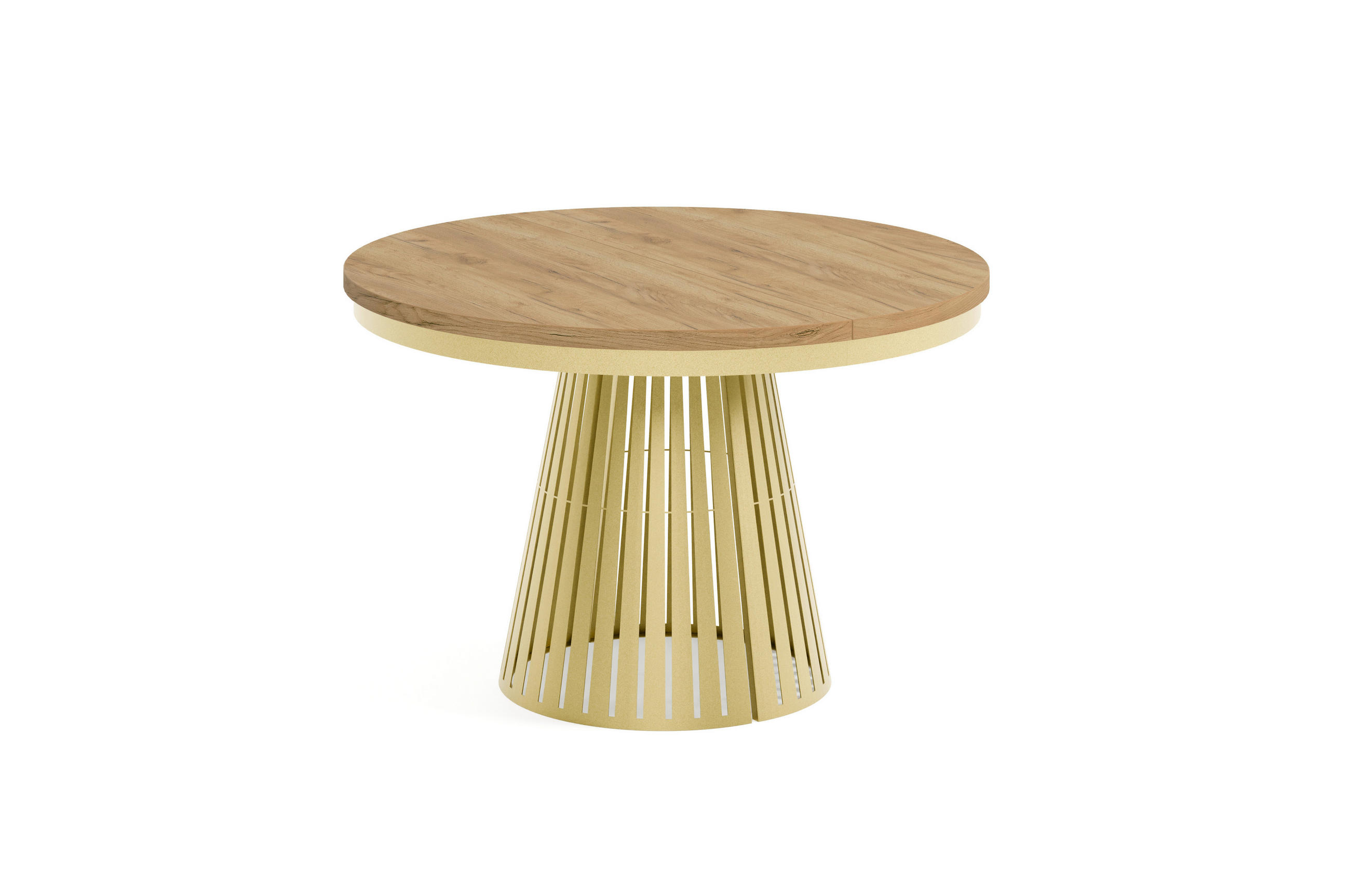 ESSTISCH Cone Bis - Honigeiche/Goldfarben, Holzwerkstoff/Metall (120/120/76cm) - Meblini