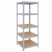 ETAJERĂ Gri sarcină grea 5-niveluri - multicolor, material plastic/compozit lemnos (80/200/60cm) - Relaxdays