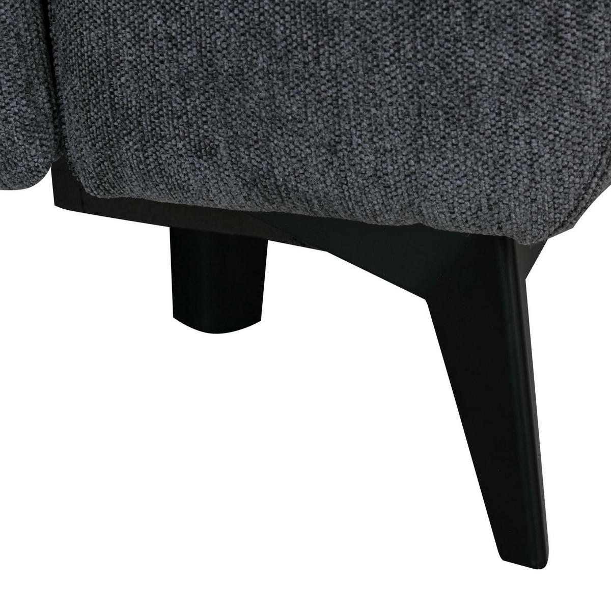 ECKSOFA Webstoff Grau - Schwarz/Grau, Textil/Metall (268/156cm) - Furnhouse