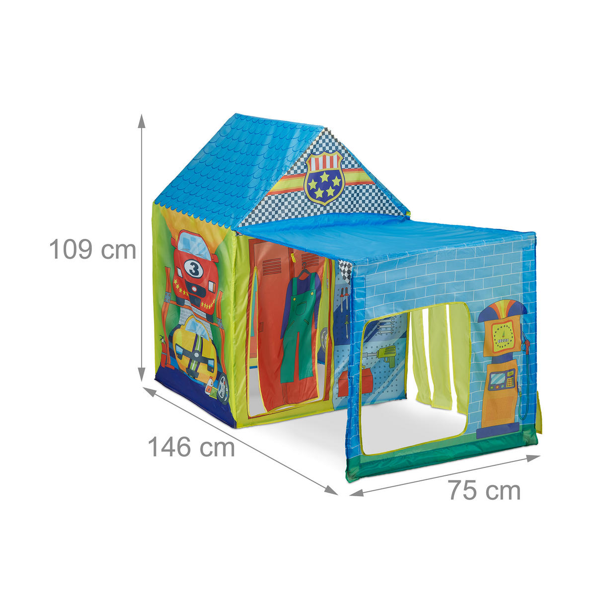 SPIELZELT - Multicolor, Kunststoff/Textil (146/109/75cm) - Relaxdays