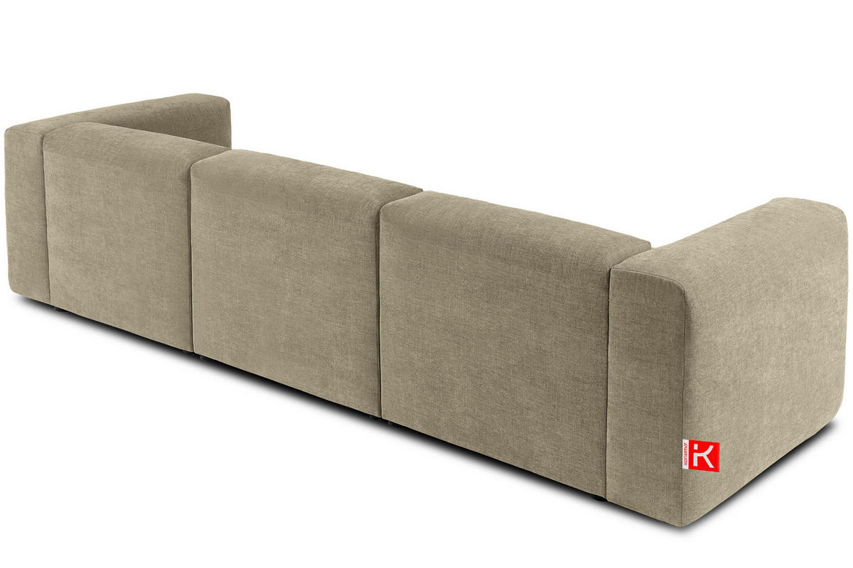 3-SITZER-MODULSOFA BUFFO mit extrem weicher und bequemer Sitzfläche, Gewebestoff, sandfarben - Sandfarben, Textil (290/73/96cm) - KONSIMO®