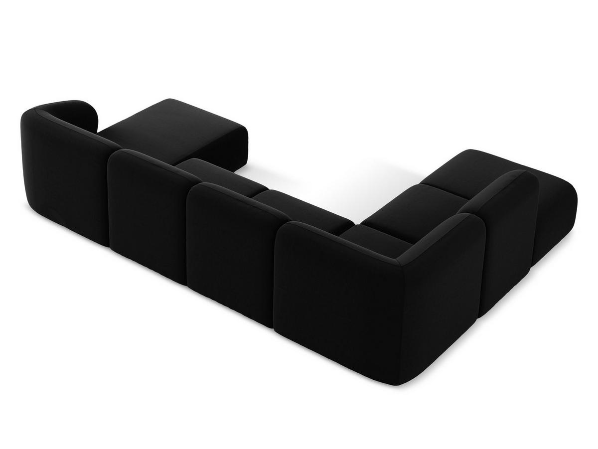 ECKSOFA Links Bouclé Stoff Weiß - Schwarz/Weiß, Holzwerkstoff/Kunststoff (248/166cm) - Makamii