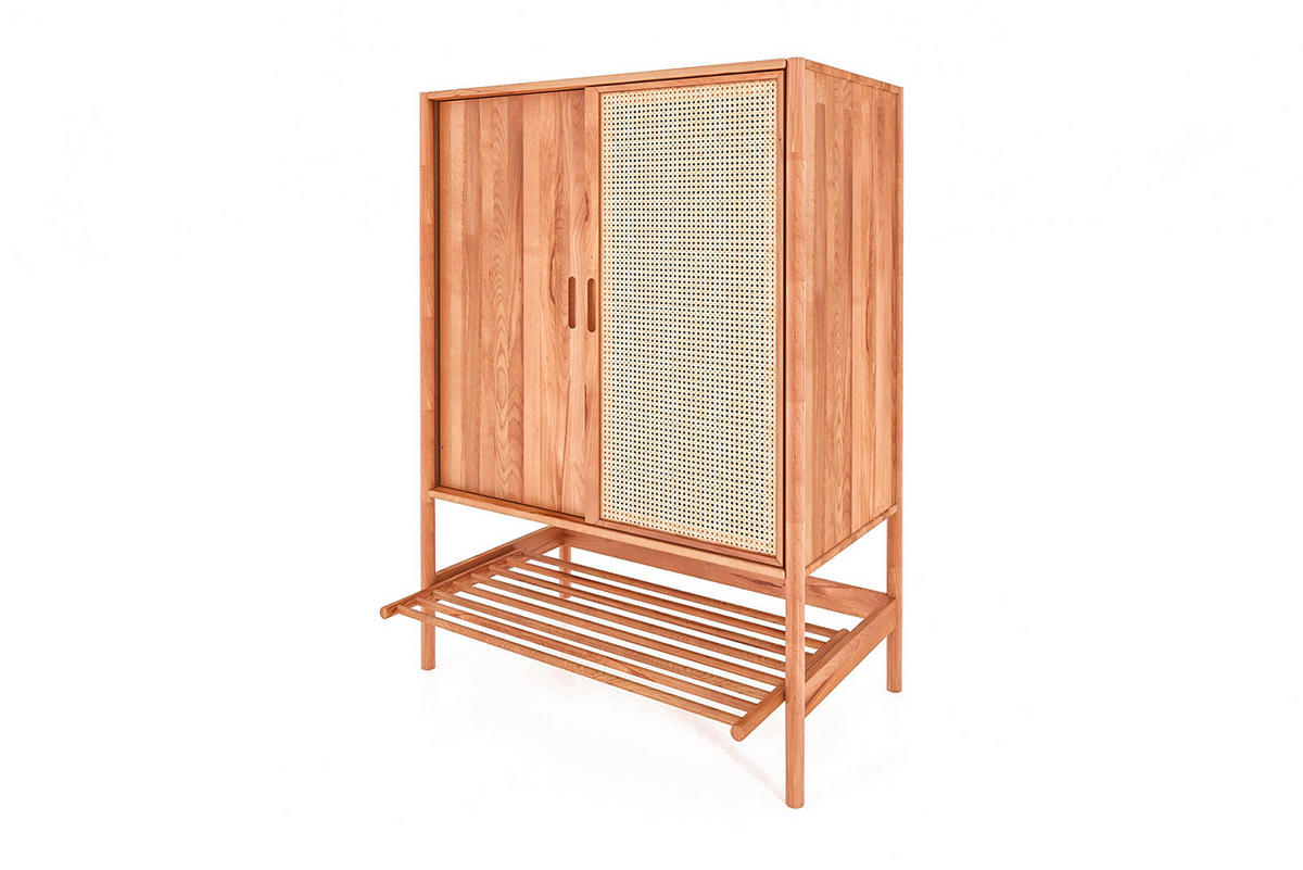 KOMMODE mit REGAL INA Kernbuche - Kernbuche, Holz (108/150/46cm) - byoak
