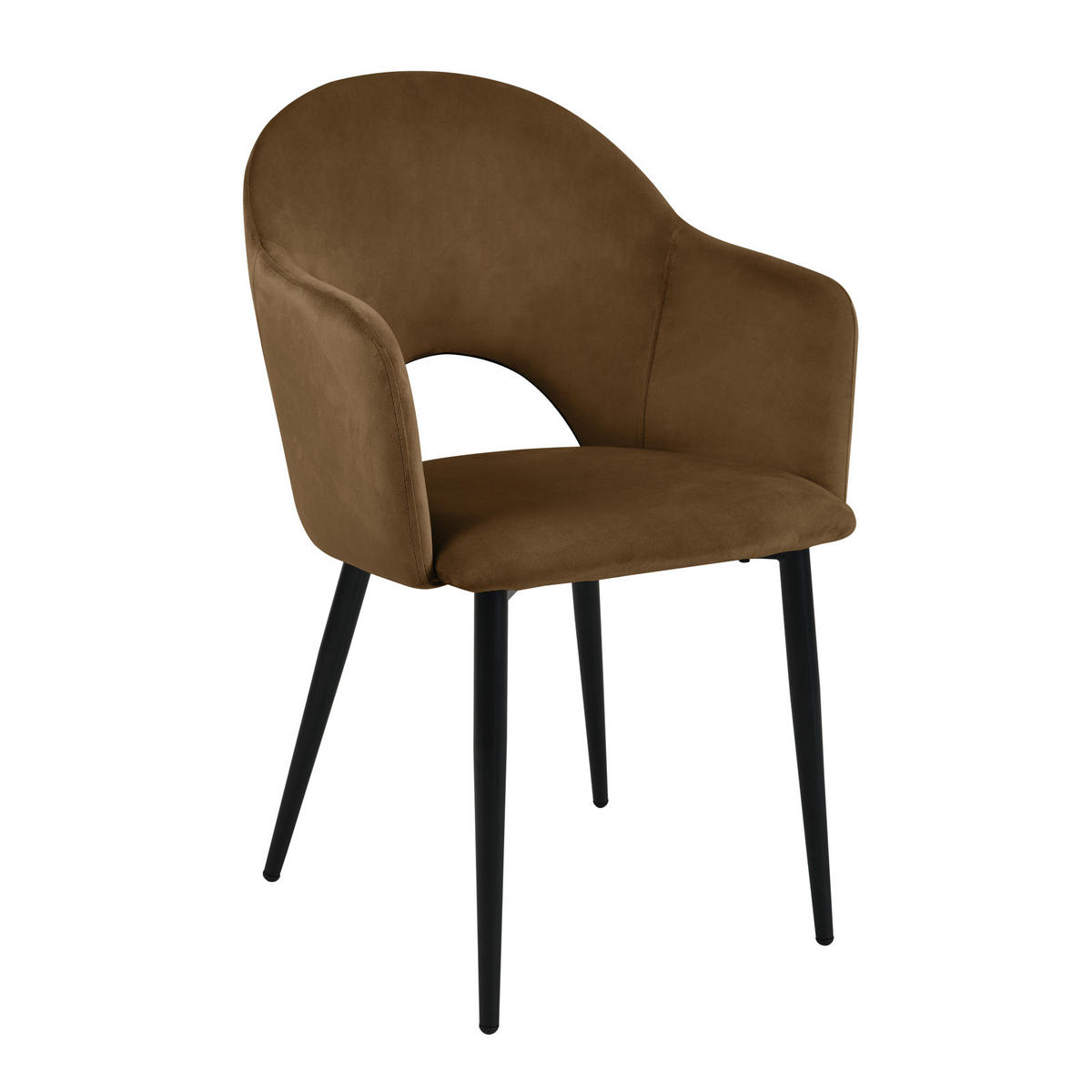 ESSZIMMERSTÜHLE HAILEY (2er Set) - Schwarz/Braun, Textil/Metall (54/83/53cm) - SVITA