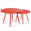 GARTEN-LOUNGETISCH 2-tlg., Rot - Rot, Metall (90/50/34cm) - Oviala